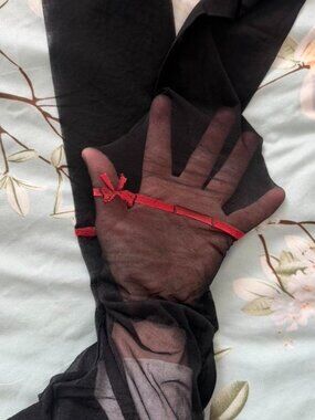 Sexy black sheer pantyhose, size 3